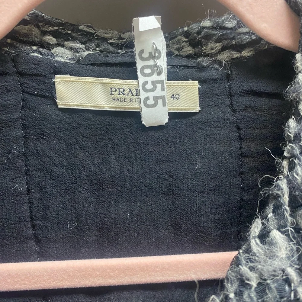 Prada Black & White Bouclé Blazer Jacket - Picture 2 of 5